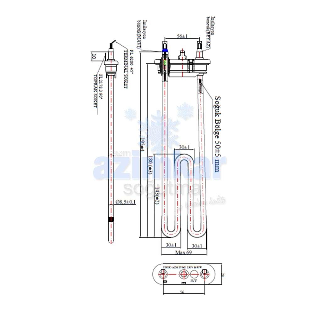 ARİSTON DELİKLİ OÇM REZİSTANS 378015 1650W 230V